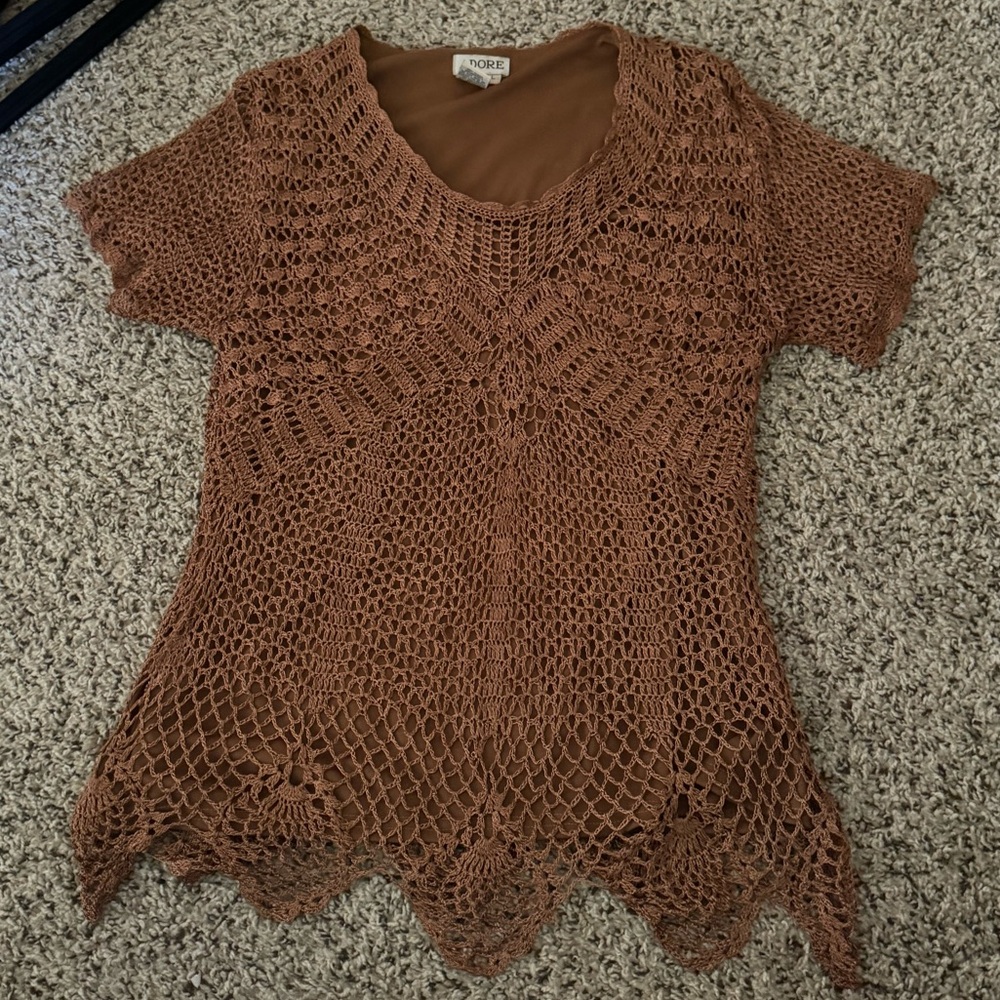 Adore Vintage Crochet Knit Top